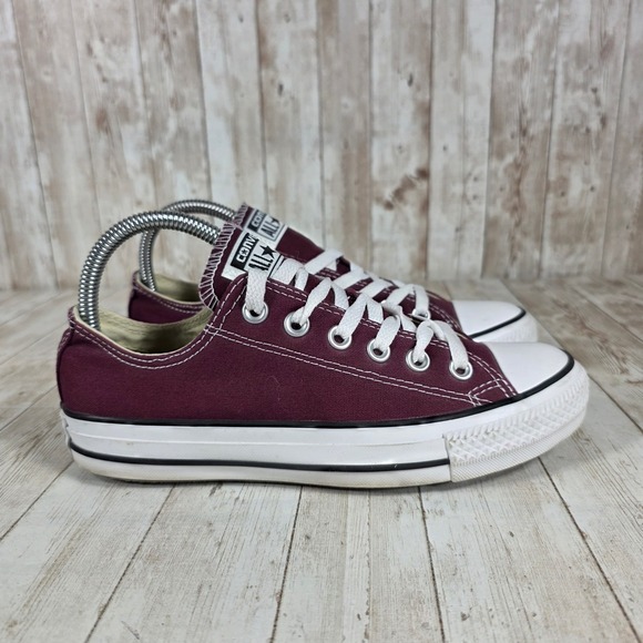 Converse Shoes - Converse All Star Maroon Low Top Canvas Sneakers Women's Size 7 Casual‎ Shoes